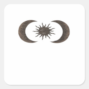 Whimsigoth Sun And Moons Square Sticker