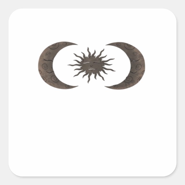 Whimsigoth Sun And Moons Square Sticker (Front)