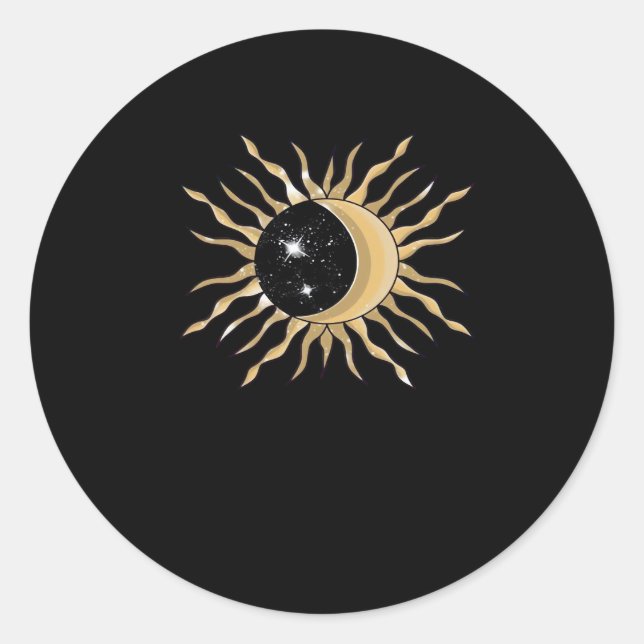 Whimsigoth Sun Moon Space Classic Round Sticker (Front)