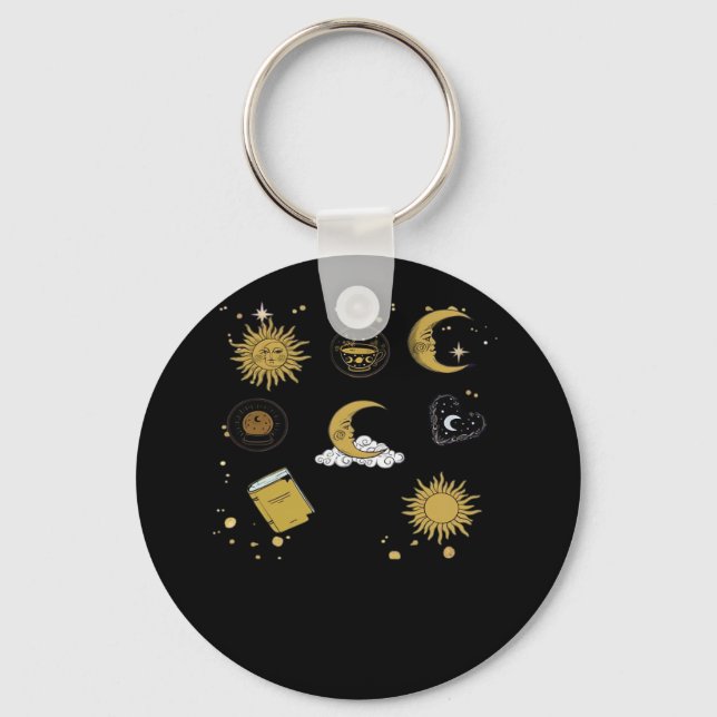Whimsigoth Sun Moon Witchy Classic Key Ring (Front)