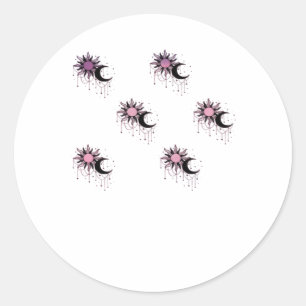 Whimsigoth Sun Moon Witchy Classic Round Sticker