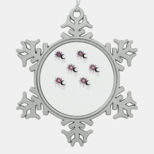 Whimsigoth Sun Moon Witchy Snowflake Pewter Christmas Ornament