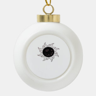 Whimsigoth Sun Space Mountains And Sunset Ceramic Ball Christmas Ornament