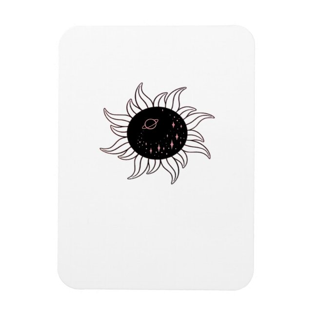 Whimsigoth Sun Space Mountains And Sunset Magnet (Vertical)