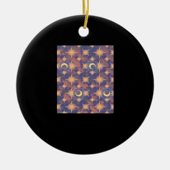 Whimsigoth Wallpaper Classic Ceramic Ornament (Front)