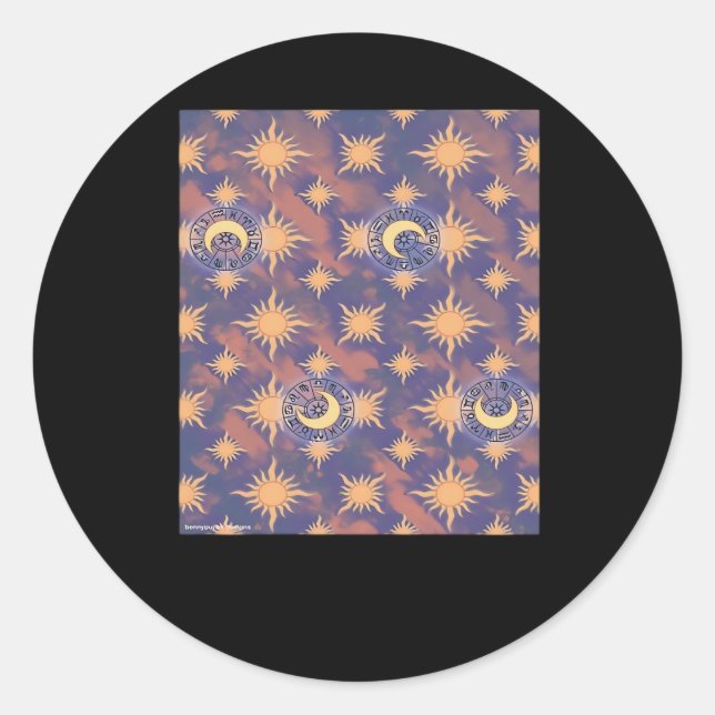 Whimsigoth Wallpaper Classic Classic Round Sticker (Front)