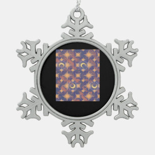 Whimsigoth Wallpaper Classic Snowflake Pewter Christmas Ornament