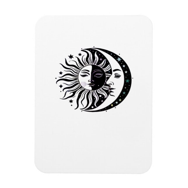 Whimsigoth Watercolour Sun Moon Witchy Classic Magnet (Vertical)