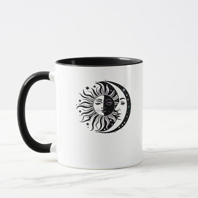 Whimsigoth Watercolour Sun Moon Witchy Classic Mug (Left)