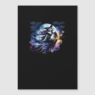 Whimsigoth Witch Flying Over Full Moon Women Kids 