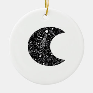 Whimsigoth Witch Moon Wicca Kawaii Goth Tattoo Ast Ceramic Ornament