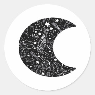 Whimsigoth Witch Moon Wicca Kawaii Goth Tattoo Ast Classic Round Sticker
