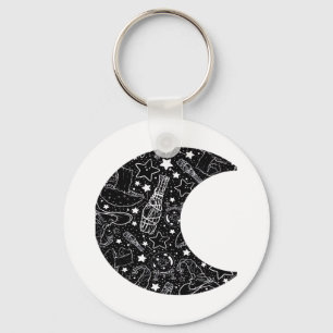 Whimsigoth Witch Moon Wicca Kawaii Goth Tattoo Ast Key Ring