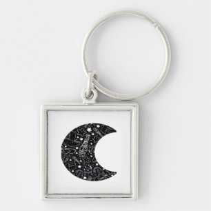 Whimsigoth Witch Moon Wicca Kawaii Goth Tattoo Ast Key Ring