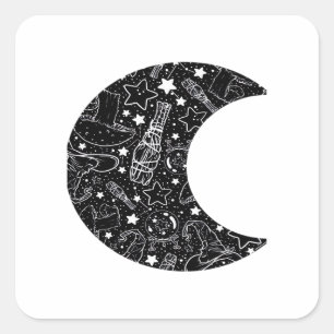 Whimsigoth Witch Moon Wicca Kawaii Goth Tattoo Ast Square Sticker