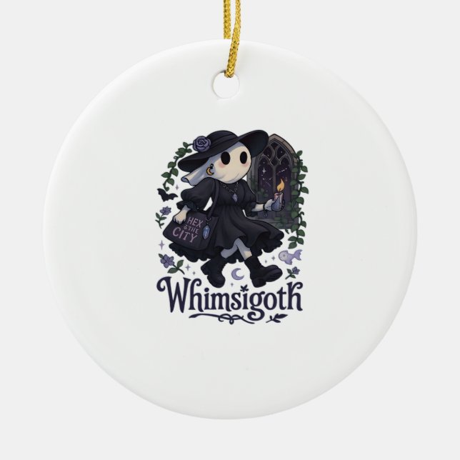 Whimsigoth With City Classic – Urban Magic Meets F Ceramic Ornament (Front)