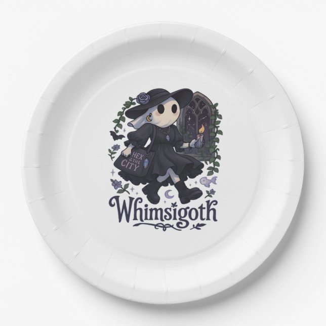 Whimsigoth With City Classic – Urban Magic Meets F Paper Plate (Front)
