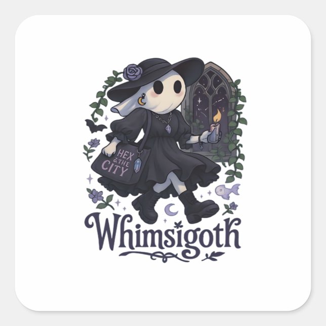 Whimsigoth With City Classic – Urban Magic Meets F Square Sticker (Front)