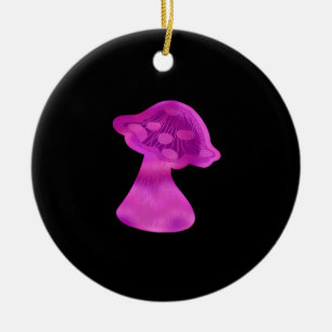 Whimsigoth Zen Pattern Mushroom Ceramic Ornament