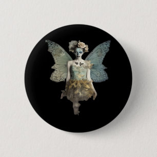 Whimsigoth Zombie Fairy Old Timey Gothic Moody Art 6 Cm Round Badge