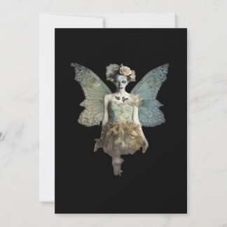 Whimsigoth Zombie Fairy Old Timey Gothic Moody Art Holiday Card