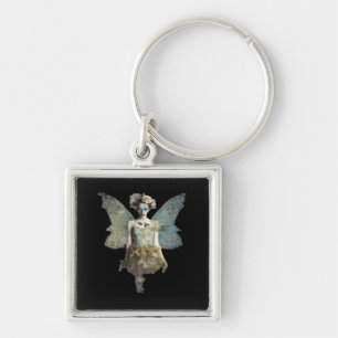 Whimsigoth Zombie Fairy Old Timey Gothic Moody Art Key Ring