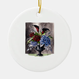 Whimsigothic – Gothic Floral Vase Aesthetic Classi Ceramic Ornament