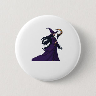Whimsigothic Moon Witch 6 Cm Round Badge