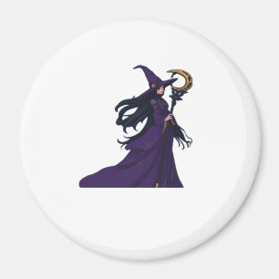 Whimsigothic Moon Witch Magnet