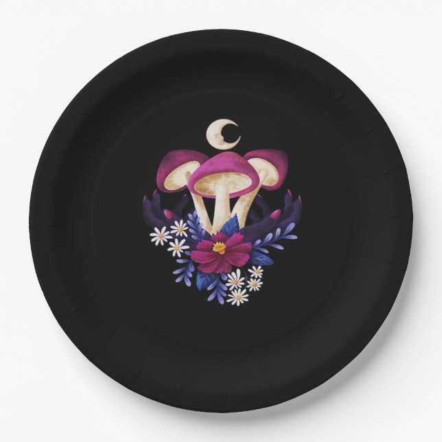 Whimsigothic Mushrooms Classic Paper Plate (Front)