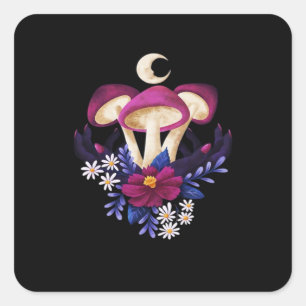 Whimsigothic Mushrooms Classic Square Sticker