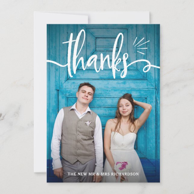 Whimsy and Charm | Two Photo Wedding Thank You Card (Front)