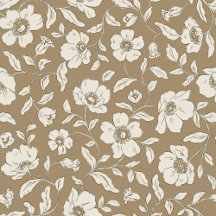 Whimsy Anemones Brown Wrapping Paper