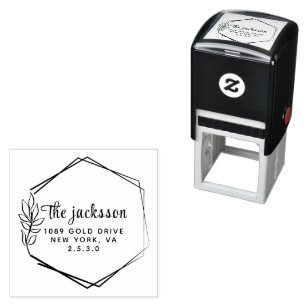 Whimsy Botanical Family Name & Return Address Self-inking Stamp