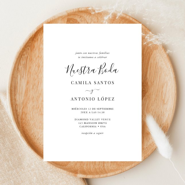 Whimsy Caligrafía Nuestra Boda | Spanish Wedding Invitation (Creator Uploaded)