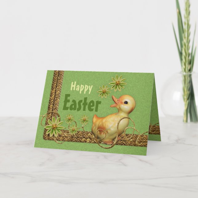 Whimsy chicken collage CC0847 Happy Easter Holiday Card (Front)