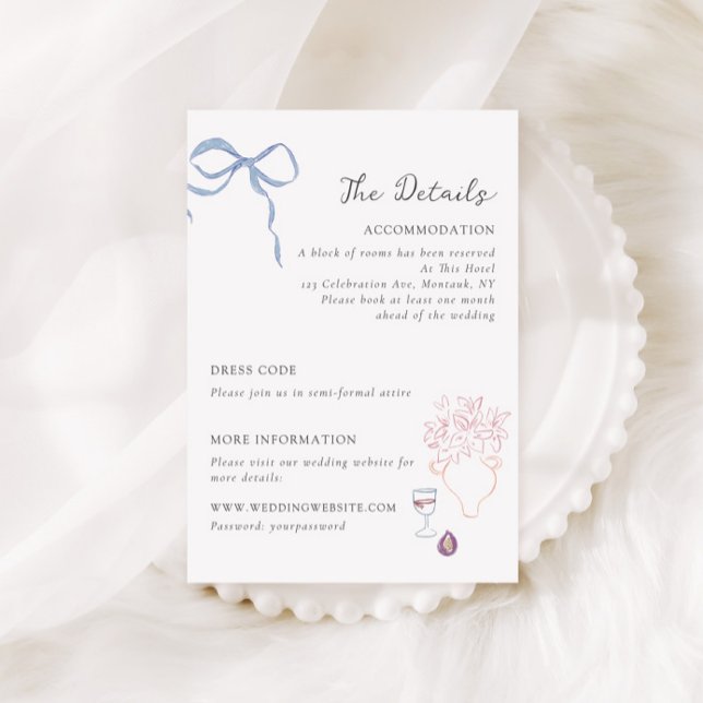 Whimsy Colorful Illustrated Wedding Details Enclosure Card (Creator Uploaded)