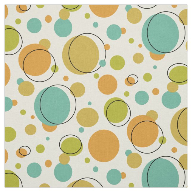 Whimsy Colourful Circles Mid Century Modern Fabric (Swatch)
