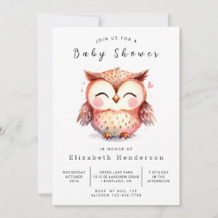 Whimsy Custom Owl Baby Shower Invitation