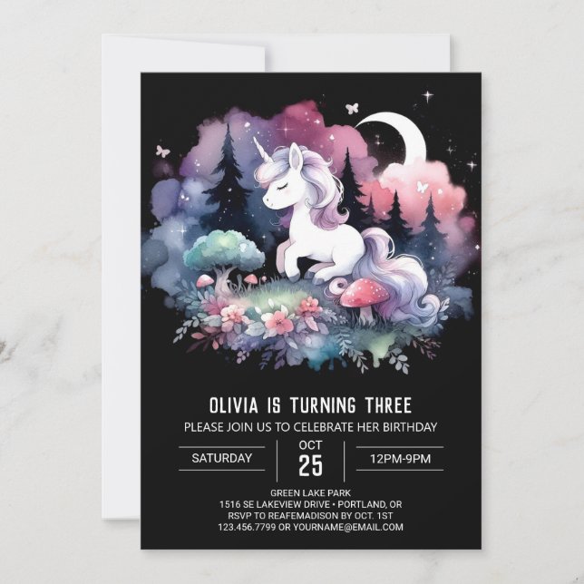 Whimsy Digital Horse Birthday Invitation (Front)