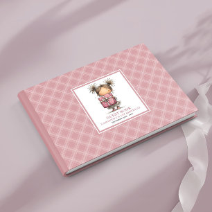 Whimsy dusty pink toddler 6th birthday sign guest book