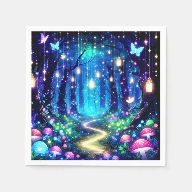 Whimsy Elegant Enchanted Forest Baby Shower Napkin (Front)