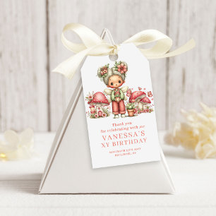 Whimsy Fairy 4th Birthday Blush Flowers Favor Gift Tags
