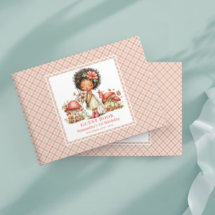 Whimsy Fairy 6th Birthday Pink Flowers Guest Book