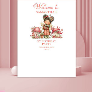 Whimsy Fairy 6th Birthday Pink Flowers Tapestry