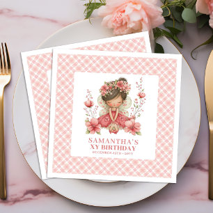 Whimsy Fairy Girl 4th Birthday Blush Pink napkins