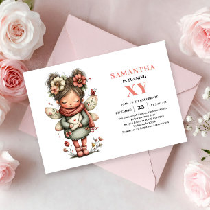 Whimsy Fairy Girl Birthday Pink Pastel Magic Invitation
