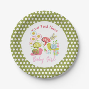 Whimsy Fairy-tale Spring Garden Baby Girl Shower Paper Plate