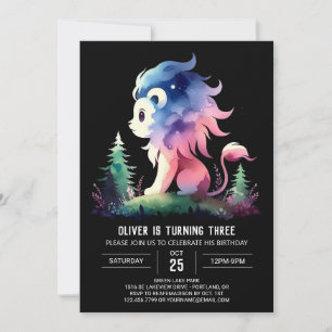 Whimsy Fantasy Lion Birthday Invitation