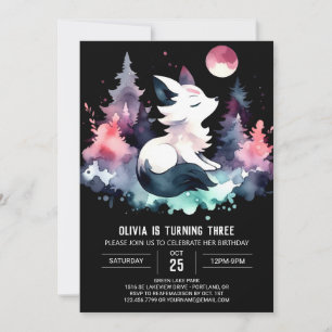 Whimsy Fantasy Wolf Birthday Invitation